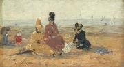 Eugene Boudin On the Beach oil on canvas